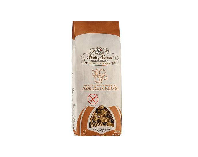 Pates Fusilli aux pois chiches, mais et riz 250g