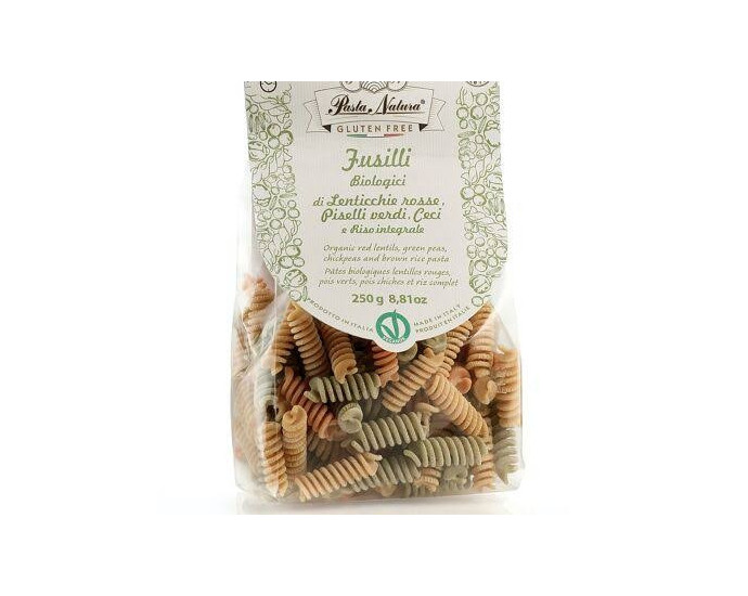 Pates Fusilli lentilles, pois verts, pois chiches et riz 250g